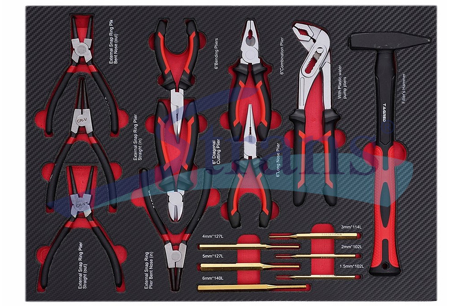 Шафа-Візок З Комплектом Інструментів Tagred 298Шт 7 Шухляд 1120